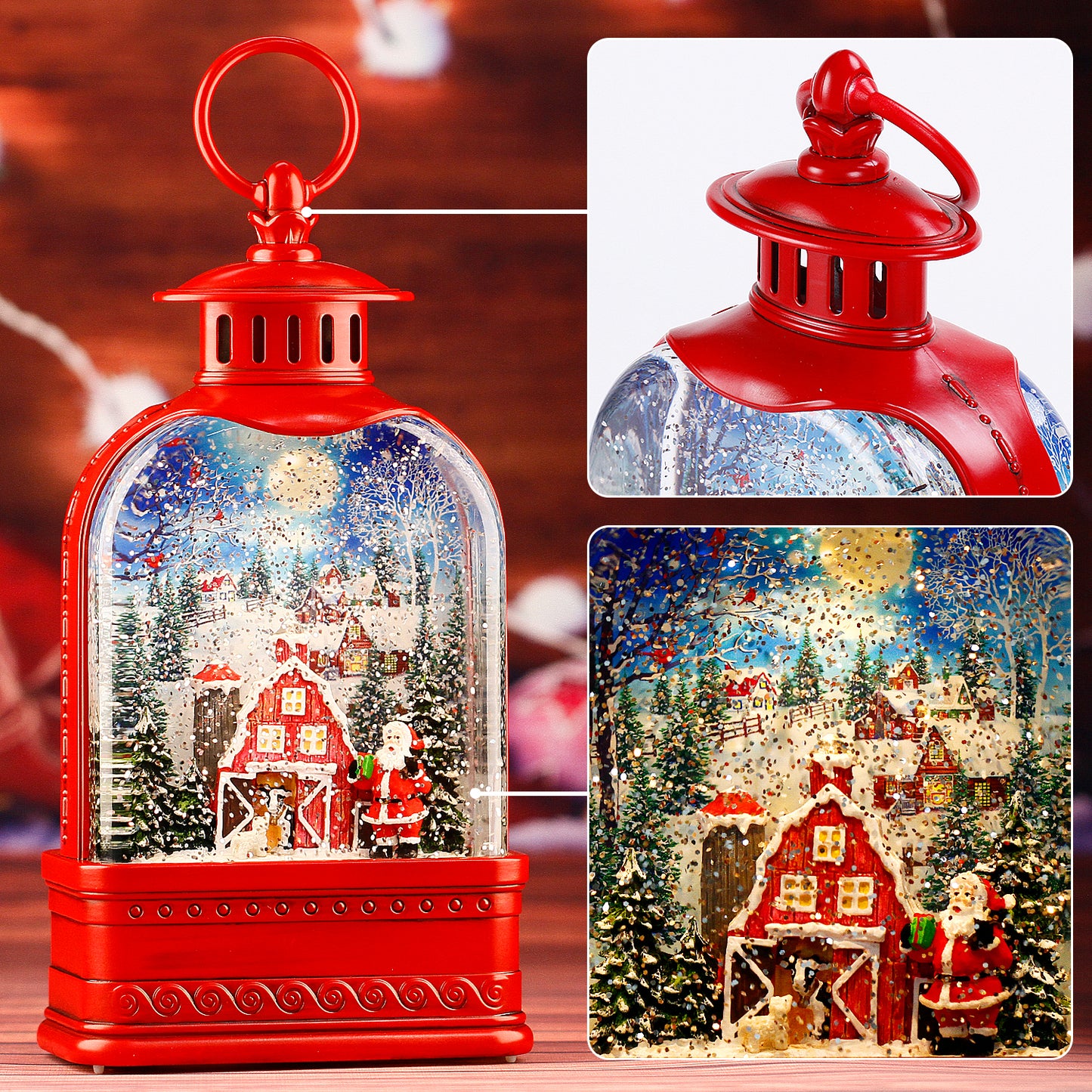 Christmas Decorations,Snow Globe Merry Christmas Gifts with Musical,Water Glittering Lantern Swirling ,Christmas Home Decorations, Christmas Tree and Snowman