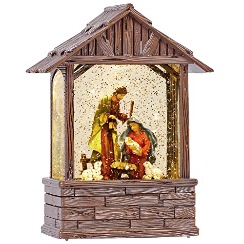 Nativity Sets for Christmas Indoor, Nativity Scene Lighted Snow Globe, 8.5" Musical Christmas Decorations…