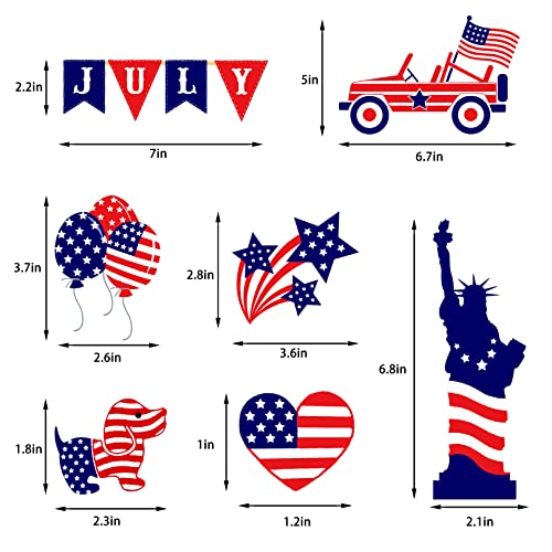 4th of July Patriotic Window Clings Memorial Day Decorations Double-Sided for Glass Windows 4 Sheets USA Stars Fourth Window Clings Veterans Day Independence Day Patriotic Holiday Decorations