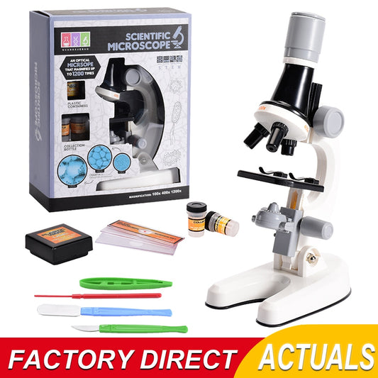 Mini Microscope Toy Biological 1200x Lab Kit Kids Education Science Compound Educational Toys For Children Scientific Gifts