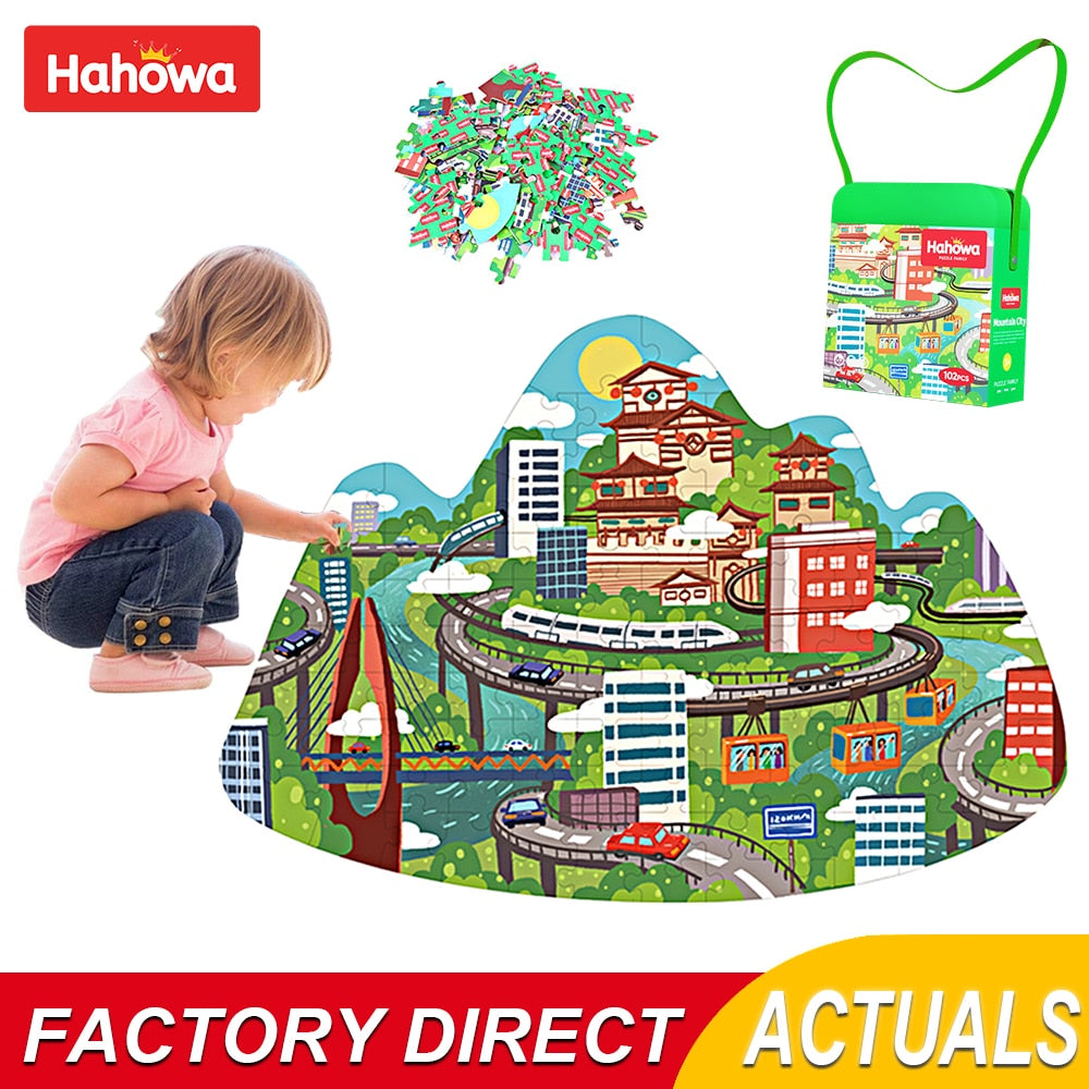 Scenery Landscape Train Mini Puzzle Tour About Nature Sequence Building Kids Child Educational Toys For Children Architecture